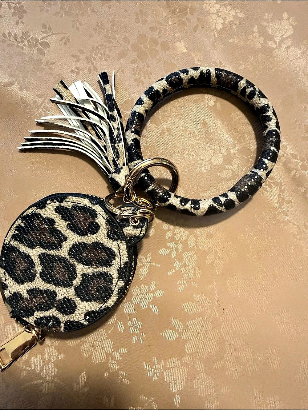 Leopard Print Wristlet Key Pouch - Picture 1 of 4